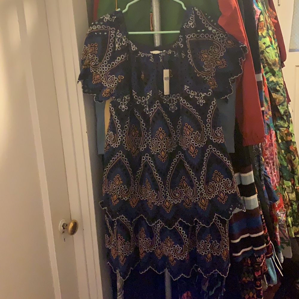 ✨ Anthropologie Nori Eyelet Tunic Dress Sz 8 - Picture 3 of 5